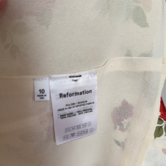 Reformation Floral Mini Dress in Cream and Red - Picture 5 of 7